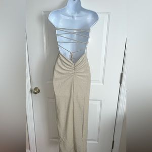 Gold Shimmer Size S High Slit/Cutout Dress from Babyboo. Never worn.